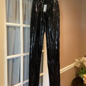 NWT Nasty Gal Vinyl Split Hem High Waisted Pants